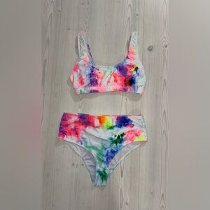 SHEIN Multicolor Tie-Dye Bikini Set